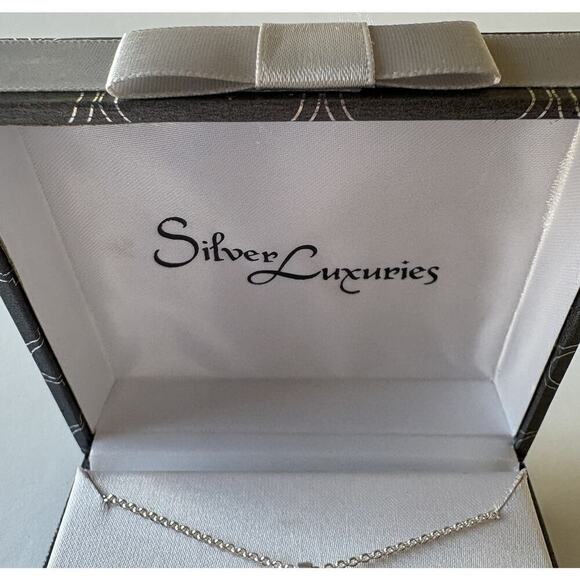 Silver Luxuries Silver Plated Genuine Marcasite Cross Pendant Necklace NEW (1853 - Picture 4 of 4